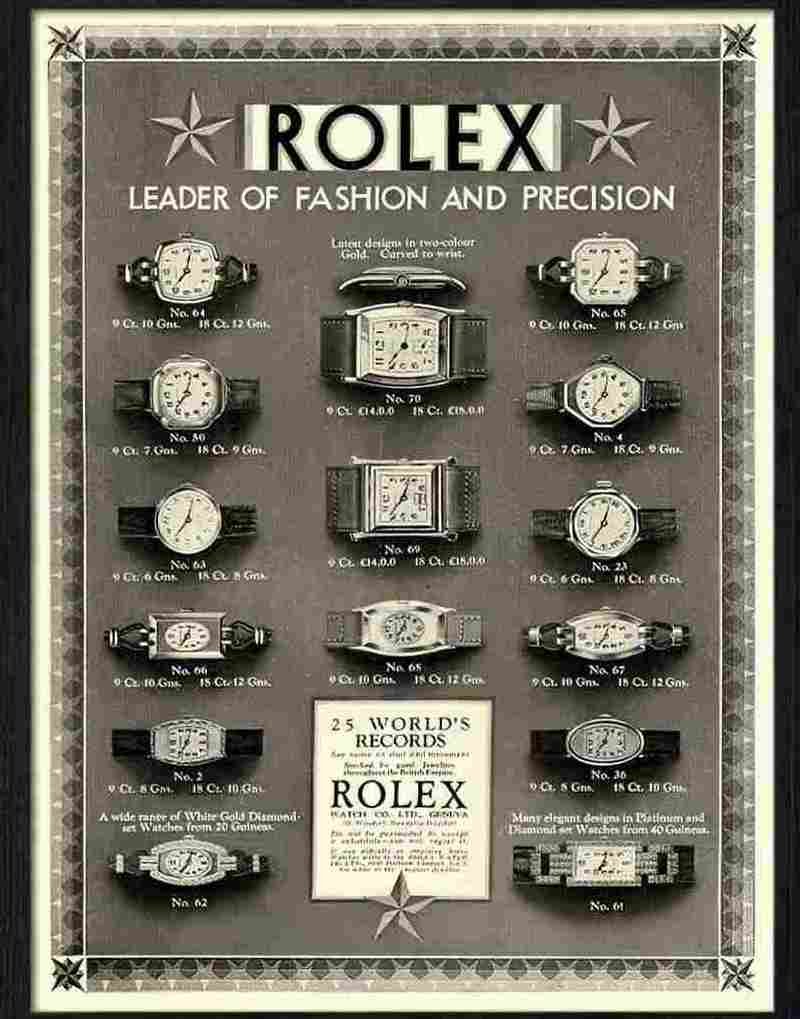 5 rolex watches advert 1920s Advert A4 Photo Print