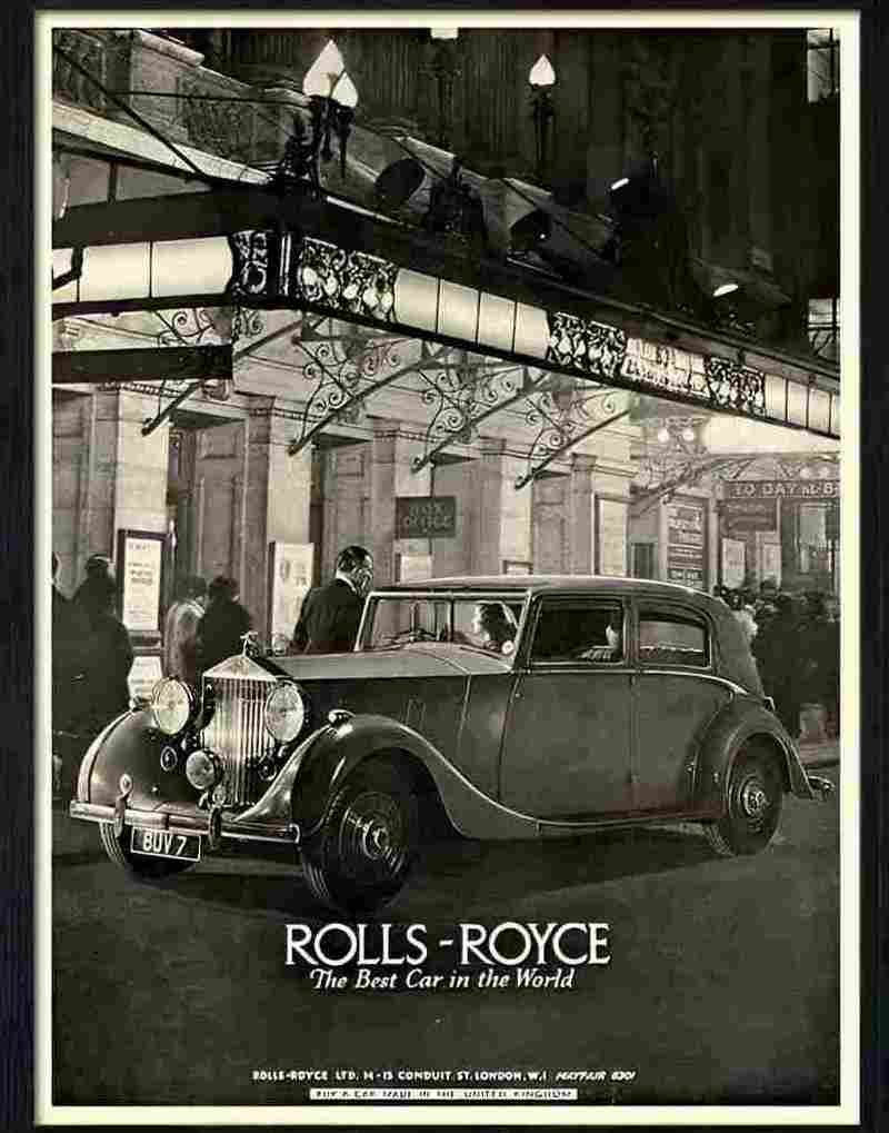 5 rolls royce art deco car advert theatre 1930s 2 Advert A4 Photo Print