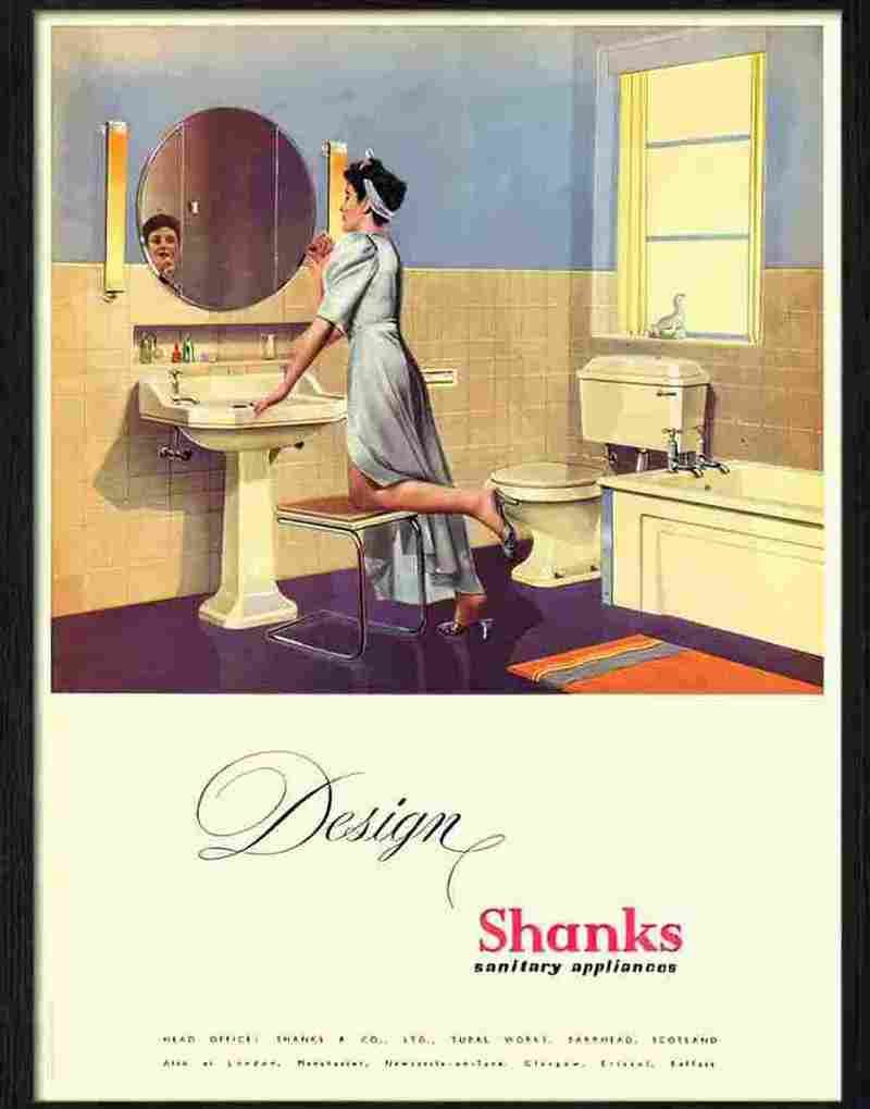 5 shanks bathroom design 1950s Advert A4 Photo Print