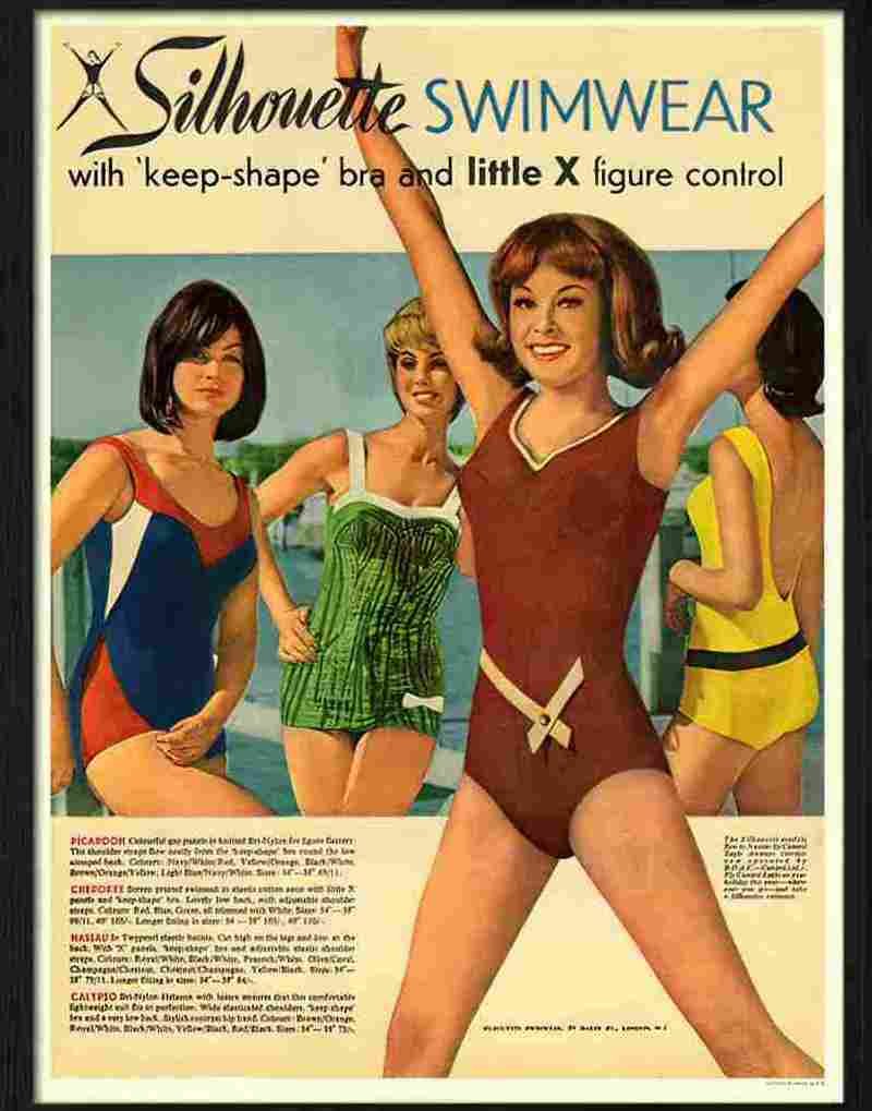 5 silhouette swimwear Advert A4 Photo Print
