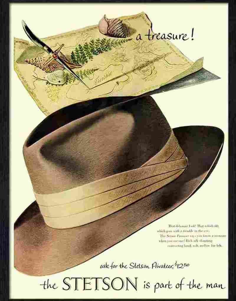 5 stetson hats menswear advert 1953 Advert A4 Photo Print