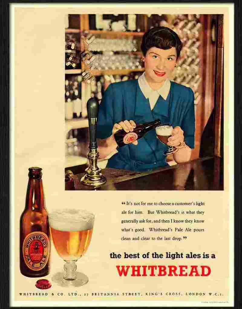 5 whitbread pale ale barmaid Advert A4 Photo Print