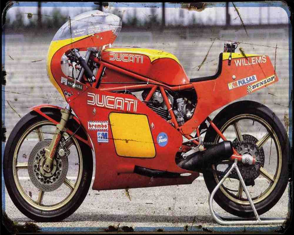500 Pantah Tt2 A4 Photo Print Motorbike Vintage Aged