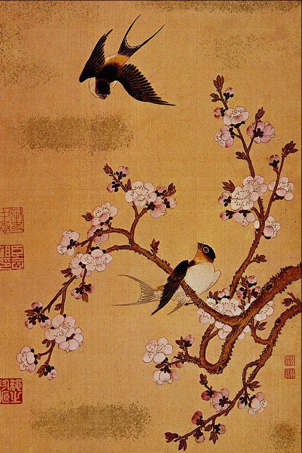 500045 Swallows And Flowering Branches , Chiang T'ing hsi A4 Photo Print