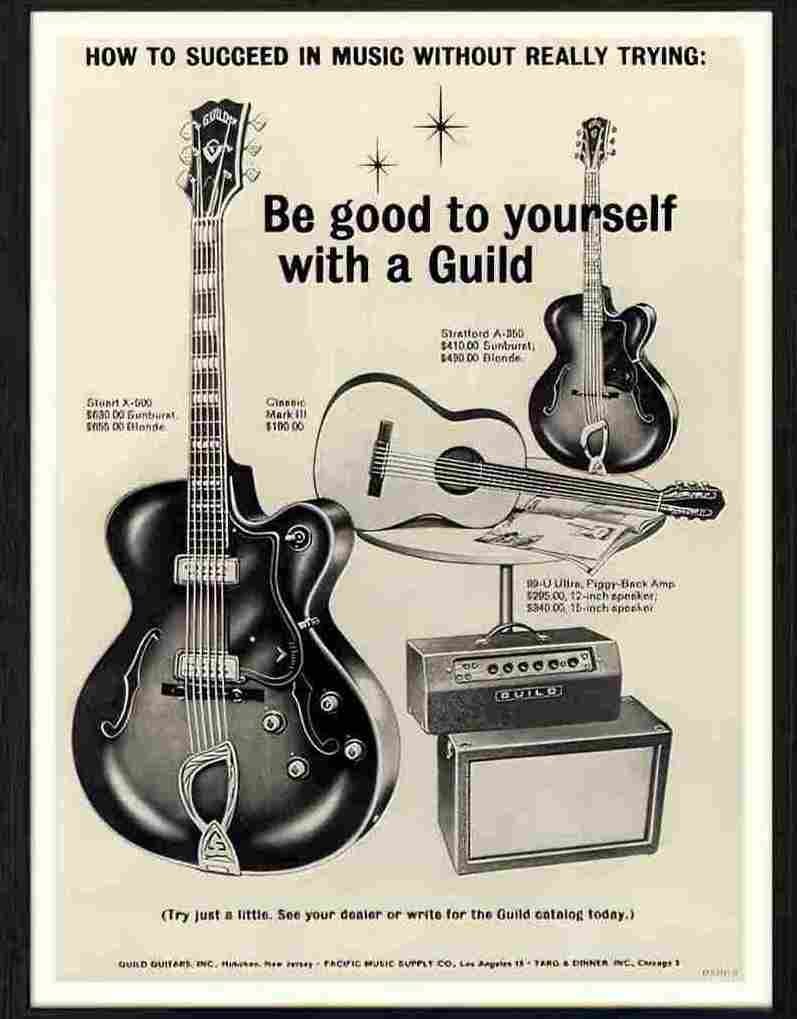 501 11 guild guitars Advert A4 Photo Print