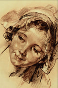 501012 Head Of A Girl , Jean Baptiste Greuze A4 Photo Print