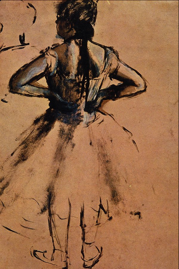 501049 Ballet Dancer Facing Inward, Hands On Hips , Edgar Degas A4 Photo Print