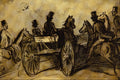 501060 Carriage And Three Gentlemen On... , Constantin Guys A4 Photo Print