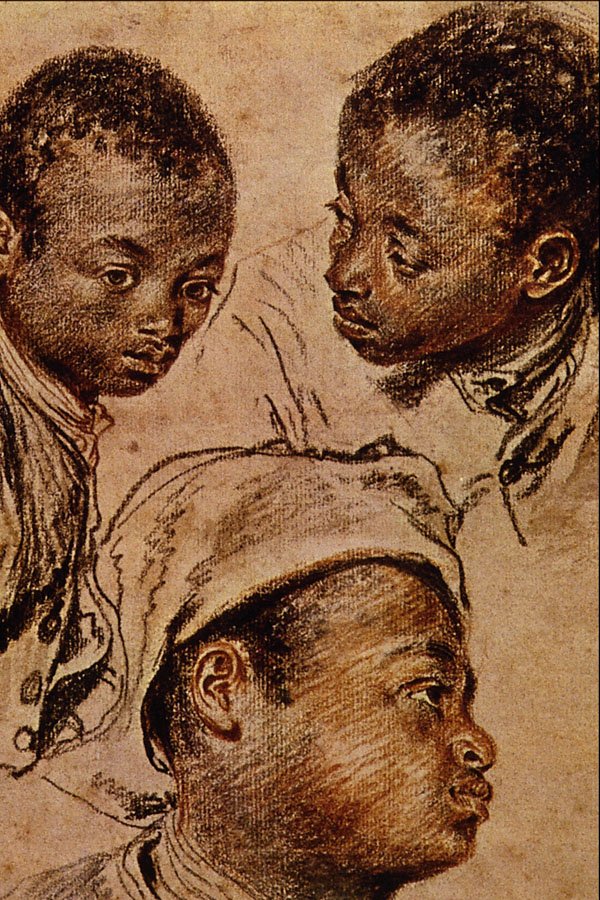 501061 Three Negro Boys , Jean Antoine Watteau A4 Photo Print