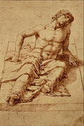 501076 Man Laying On A Stone Slab , Andrea Mantegna A4 Photo Print