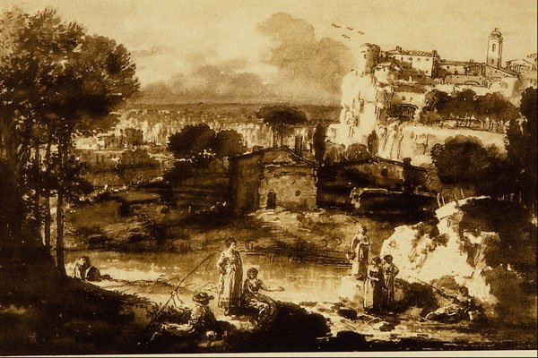501081 Paesaggio , Francesco Zuccarelli A4 Photo Print
