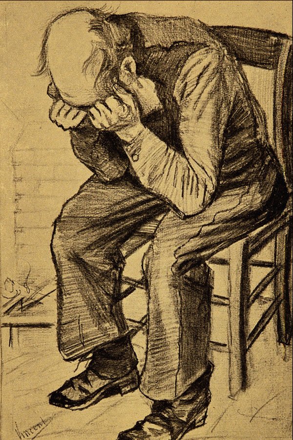 501094 Old Man Grieving , Vincent Van Gogh A4 Photo Print