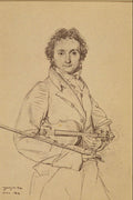 501095 Portrait Du Violoniste Paganini (1819) , Jean A.D. Ingres A4 Photo Print