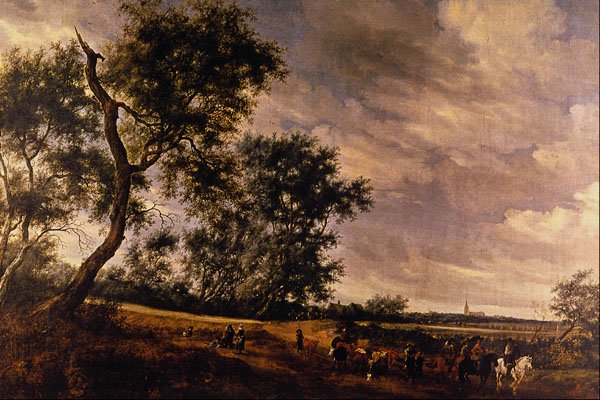502012 Landscape With Riders , Jacob Van Ruysdael A4 Photo Print