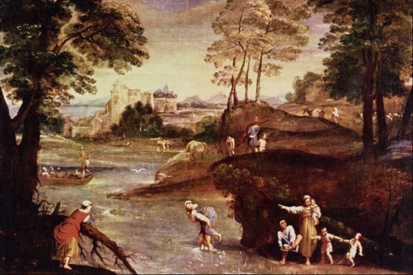 502025 Landscape With Figures , Domenico Zampieri A4 Photo Print