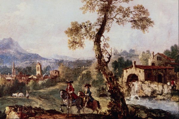 502028 Horsemen In The Country , Francesco Zuccarelli A4 Photo Print