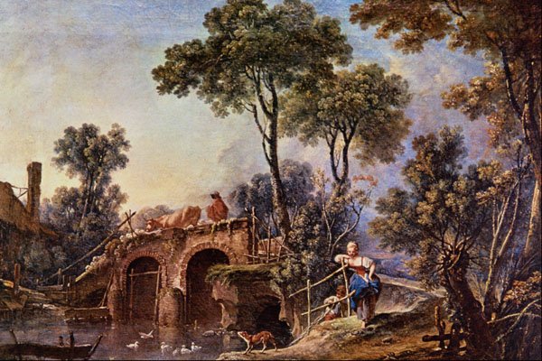 502039 The Bridge , Francois Boucher A4 Photo Print