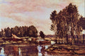 502049 Barche Sull'oise , Charles Francois Daubigny A4 Photo Print