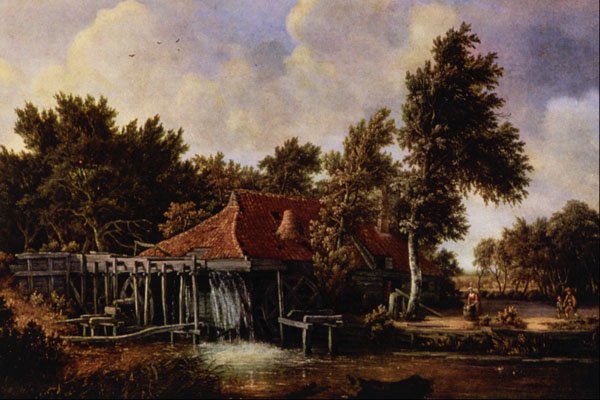 502073 A Watermill , Meindert Hobbema A4 Photo Print