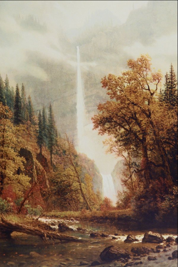 502075 Multnomah Falls , Albert Bierstadt A4 Photo Print