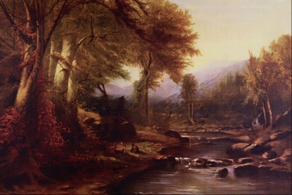 502093 Woodland Stream , Jasper F. Cropsey A4 Photo Print