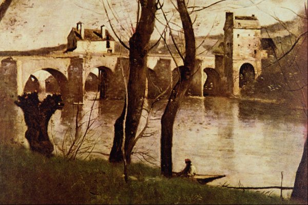 502099 Bridge Of Mantes , Jean Baptiste Camille Corot A4 Photo Print