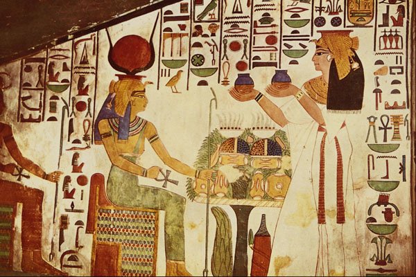 503031 Queen Offers Vases To Goddess Hathor , Egypt A4 Photo Print