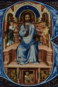 503087 The Initial B With Christ Blessing Seated On His Throne  A4 Photo Print