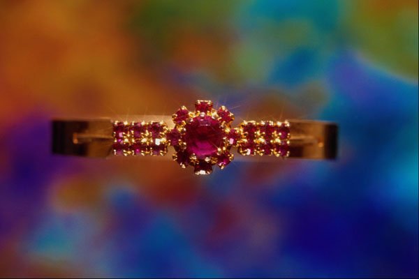 504003 Red Rhinestone Bracelet A4 Photo Print