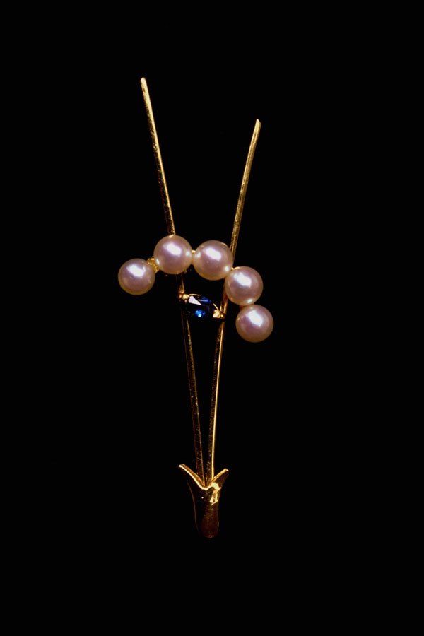 504034 Pearl And Gold Pin A4 Photo Print