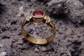 504047 14K Gold, Ruby, 6 Diamonds A4 Photo Print