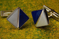 504060 Mother of pearl and lapis cufflinks A4 Photo Print