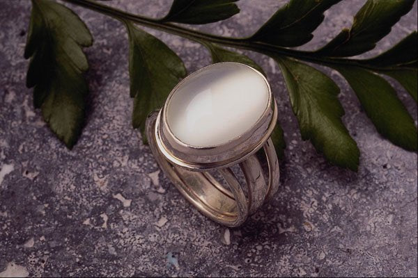 504063 Sterling Silver Ring With Moonstone A4 Photo Print