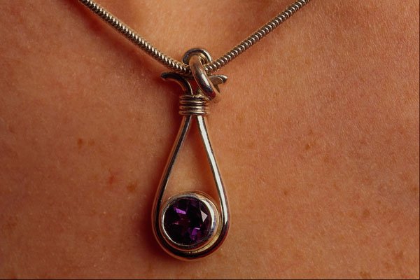 504072 Sterling Silver Pendant With Topaz A4 Photo Print