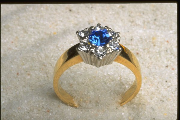 504073 Sapphire And Diamond Ring A4 Photo Print