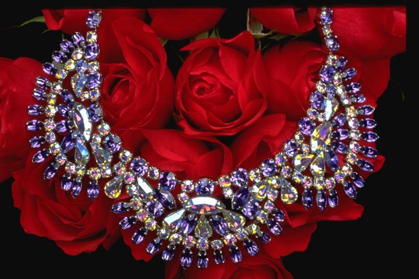 504075 Rhinestone Necklace A4 Photo Print
