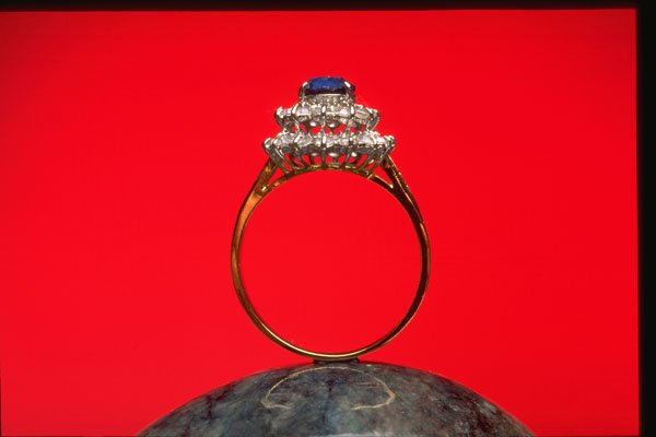 504081 Diamond And Sapphire Ring A4 Photo Print