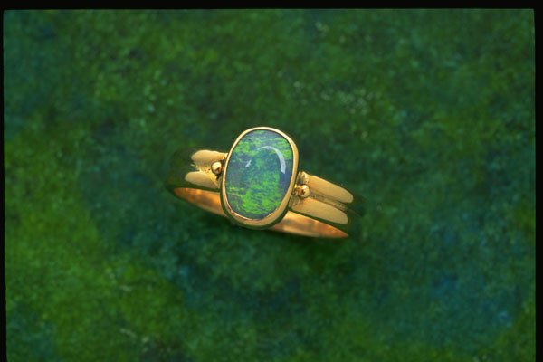 504094 14K Gold Ring With Solid Opal A4 Photo Print