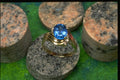 504098 Gold Ring With Topaz And Diamond A4 Photo Print