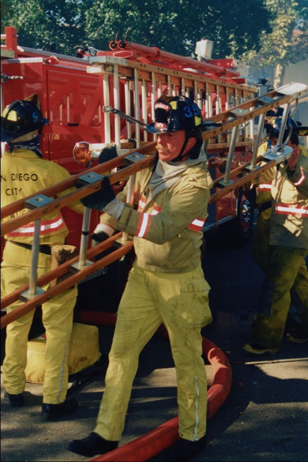 505020 Ladder Work, Fire At University Computer Center A4 Photo Print