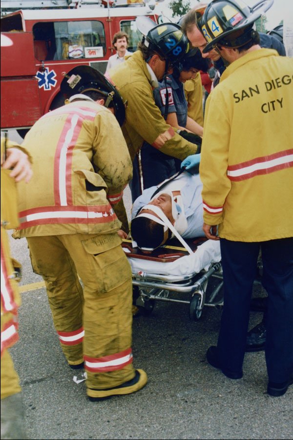 505031 Injured Postal Worker After Traffic Accident Rescue A4 Photo Print