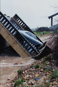 505035 Road Bridge Collapses After Heavy Rains And Floods A4 Photo Print