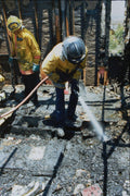 505038 Arson Investigators At Condo Fire In Southern California A4 Photo Print