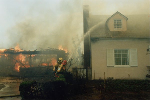 505051 House On Right About To Burst Into Flames, Canyon Fire A4 Photo Print