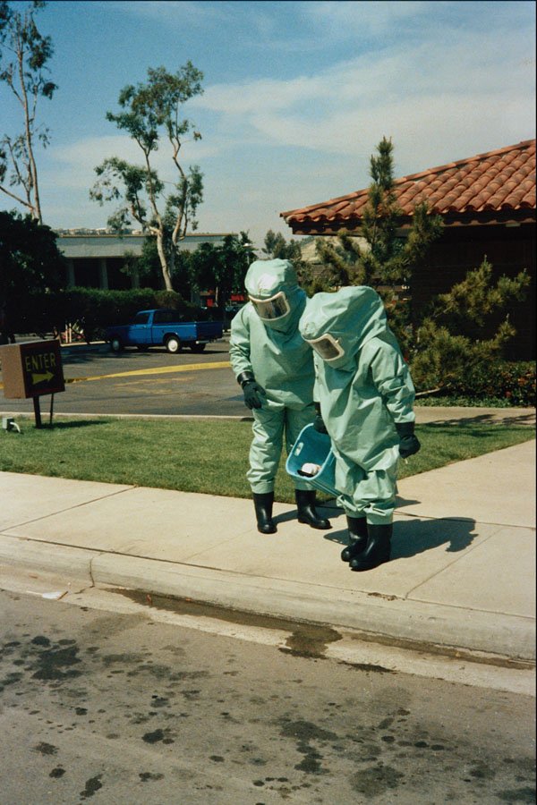 505054 Hazmat Incident Injures Two In Front Of Fast Food Outlet A4 Photo Print