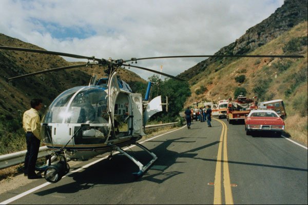 505065 Law Enforcement Helicopter At Site Of Cliff Rescue A4 Photo Print