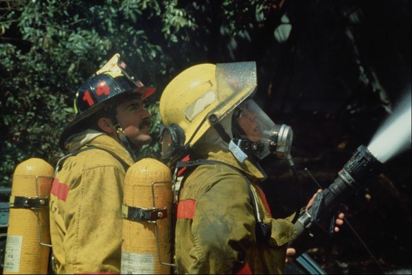 505067 Fire Fighters At Multi alarm Commercial Fire A4 Photo Print