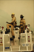 505073 Making A Stand At A Fire Break During Smoky Brush Fire A4 Photo Print
