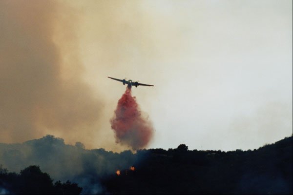 505081 Forestry Air Attack Drops Retardant At Wildlands Fire A4 Photo Print