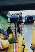505093 Fire Fighter At Overturned Tanker Accident A4 Photo Print